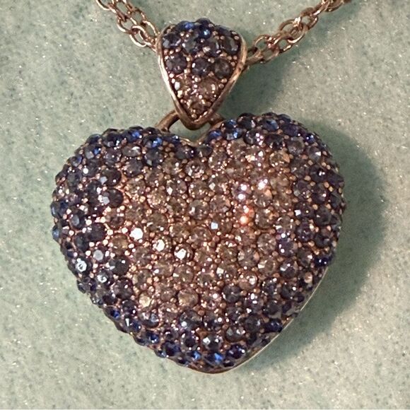 Brighton, love is all you need Blue and Silver Heart Pendant Necklace - Picture 6 of 13